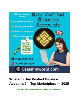 Where to Buy Verified Binance Accounts_ – Top Marketplace in 2025