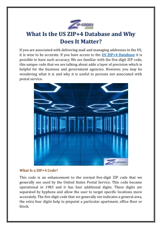 What Is the US ZIP 4 Database and Why Does It Matter