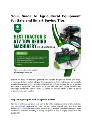 agricultural equipment for sale