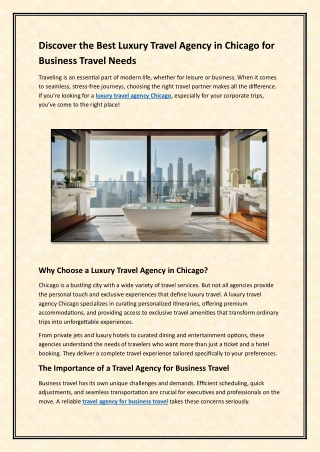 Discover the Best Luxury Travel Agency in Chicago for Business Travel Needs