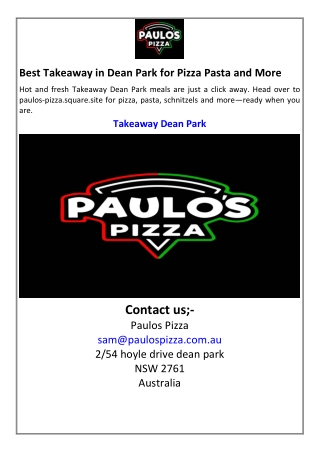 Best Takeaway in Dean Park for Pizza Pasta and More