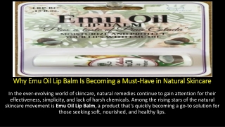 Why Emu Oil Lip Balm Is Becoming a Must-Have in Natural Skincare