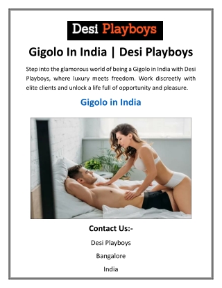 Gigolo In India