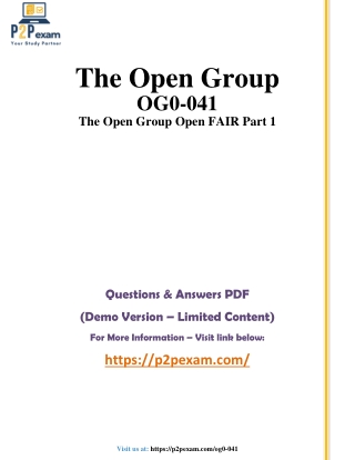 OG0-041 exam Question and Answers pdf dumps