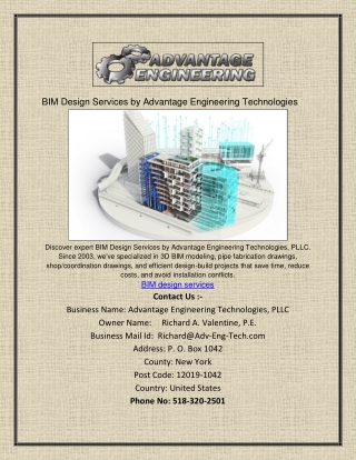 BIM Design Services by Advantage Engineering Technologies