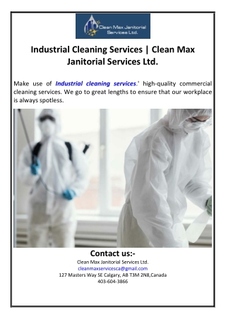 Industrial Cleaning Services | Clean Max Janitorial Services Ltd.