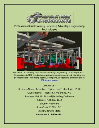 Professional CAD Drawing Services  Advantage Engineering Technologies