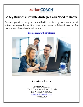 7 Key Business Growth Strategies You Need to Know
