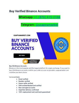 Top 10 WerkPlace To Buy Verified Binance Accounts in 2025