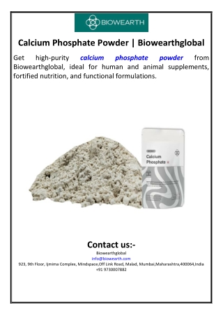 Calcium Phosphate Powder | Biowearthglobal