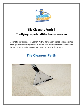 Tile Cleaners Perth