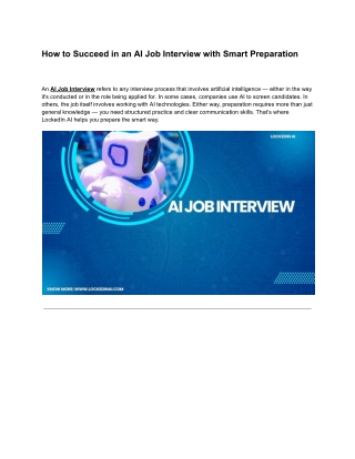 How to Succeed in an AI Job Interview with Smart Preparation