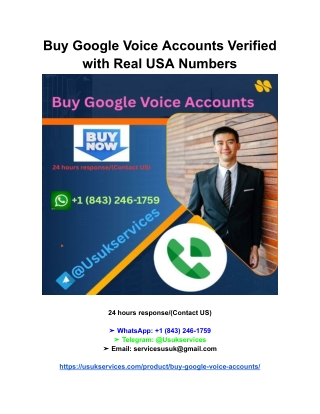 Buy Google Voice Accounts Verified with Real USA Numbers