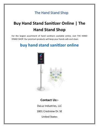 Buy Hand Stand Sanitizer Online