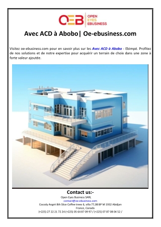 Avec ACD à Abobo| Oe-ebusiness.com