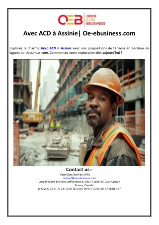 Avec ACD à Assinie| Oe-ebusiness.com