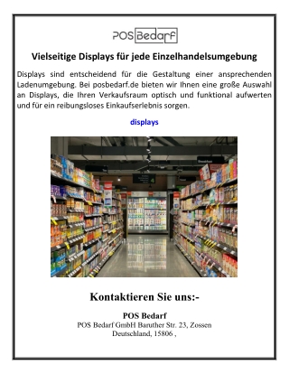 Vielseitige Displays für jede Einzelhandelsumgebung