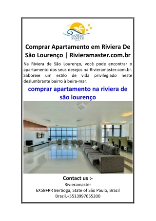 Comprar Apartamento em Riviera De São Lourenço  Rivieramaster.com.br
