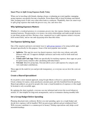 Split Group Expenses