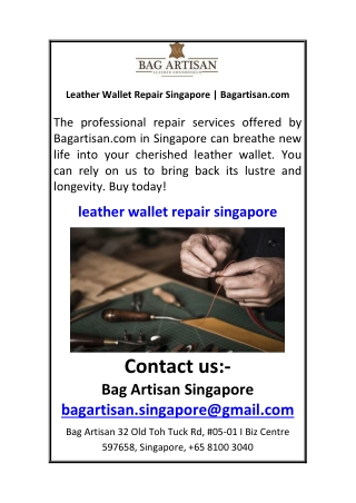 Leather Wallet Repair Singapore  Bagartisan.com
