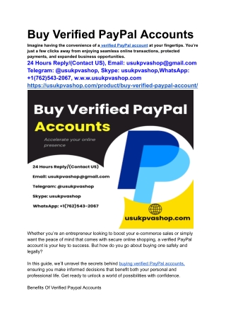 Buy Verified PayPal Accounts