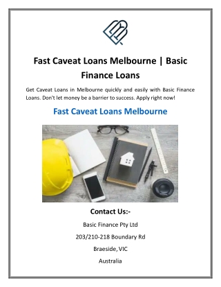 Fast Caveat Loans Melbourne