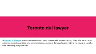 Toronto dui lawyer