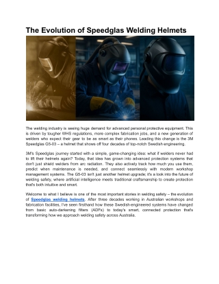 The Evolution of Speedglas Welding Helmets