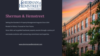 Sherman & Hemstreet Setting the Standard in Property Management Augusta Since 1924
