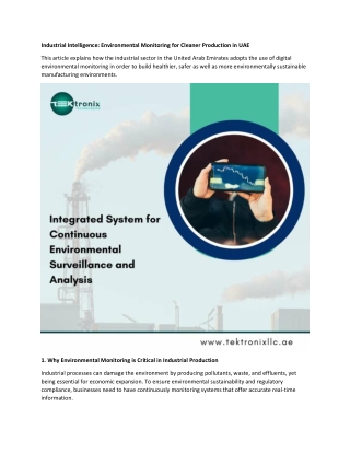 Industrial Intelligence - Environmental Monitoring for Cleaner Production in UAE