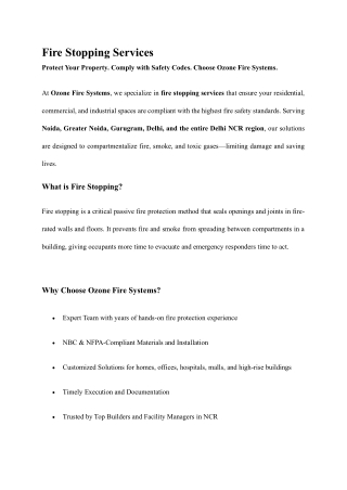 Ozone Fire Systems