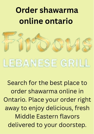 Order shawarma online ontario
