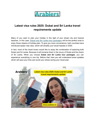 Latest visa rules 2025_ Dubai and Sri Lanka travel requirements update