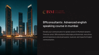 BMconsultants Advanced english speaking course in mumbai