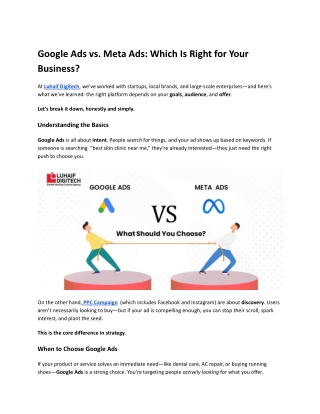 Google Ads vs. Meta Ads Which Is Right for Your Business.