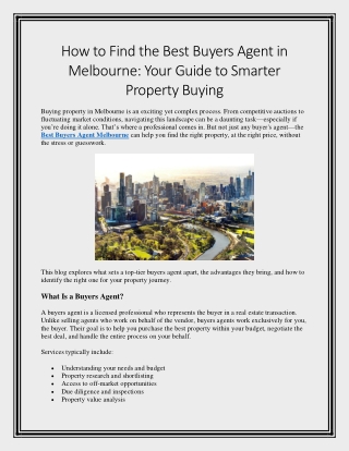 How to Find the Best Buyers Agent in Melbourne Your Guide to Smarter Property Buying