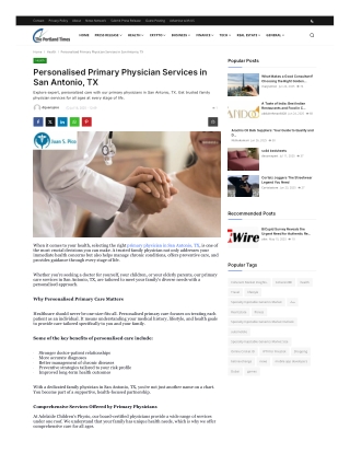 Personalised Primary Physician Services in San Antonio, TX