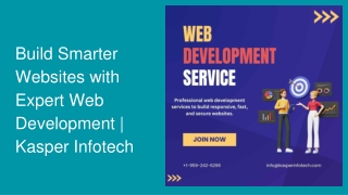 Build Smarter Websites with Expert Web Development | Kasper Infotech
