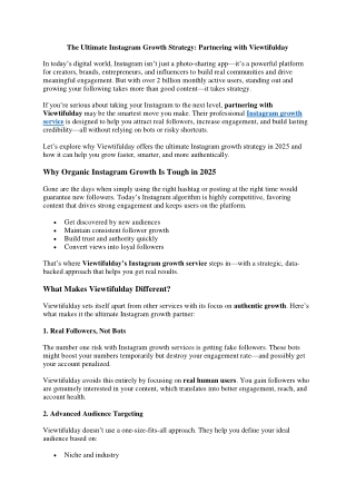 The Ultimate Instagram Growth Strategy Partnering with Viewtifulday