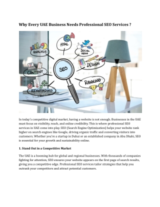 Why Every UAE Business Needs Professional SEO Services ?