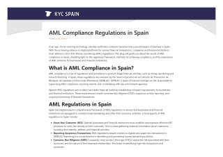 AML Compliance Regulations in Spain