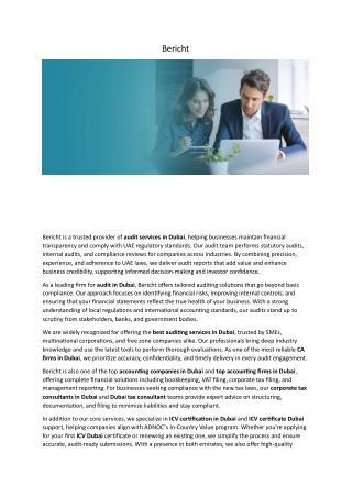 audit services in dubai-Bericht