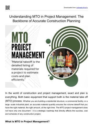MTO Project Management