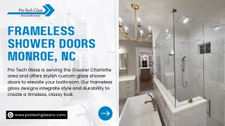 Frameless Shower Doors Monroe, NC | Pro Tech Glass