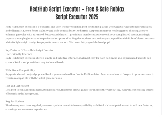 RedzHub Script Executor – Free & Safe Roblox Executor Tool (2025)