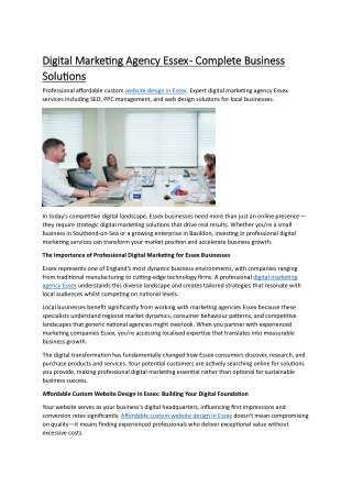 Digital Marketing Agency Essex