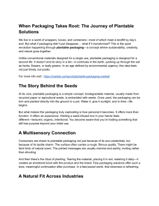 Plantable packaging turning heads and planting seeds