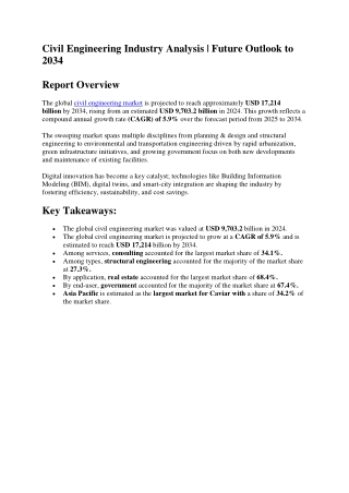 Civil Engineering Industry Growth Outlook by Application