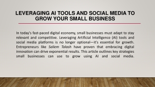 Leveraging AI Tools and Social Media to Grow Your Small Business
