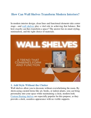 How Can Wall Shelves Transform Modern Interiors?